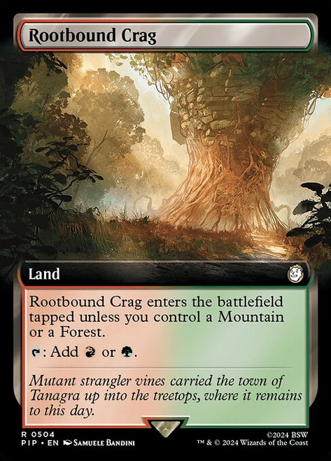 Rootbound Crag (PIP) (Foil) (Extended Art) (#504)