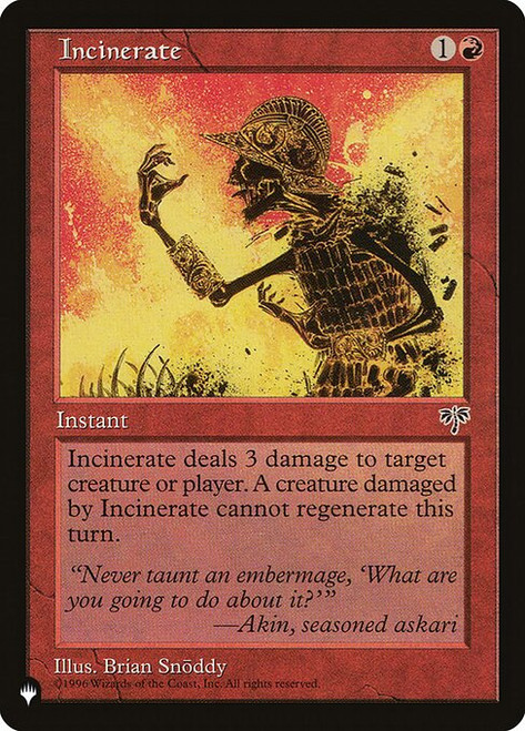 Incinerate (PLST) (#MIR-184)