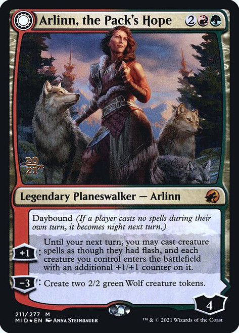 Arlinn, the Pack's Hope // Arlinn, the Moon's Fury (PMID) (Foil) (#211s)