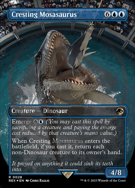 Cresting Mosasaurus (REX) (Foil) (Borderless) (#28)