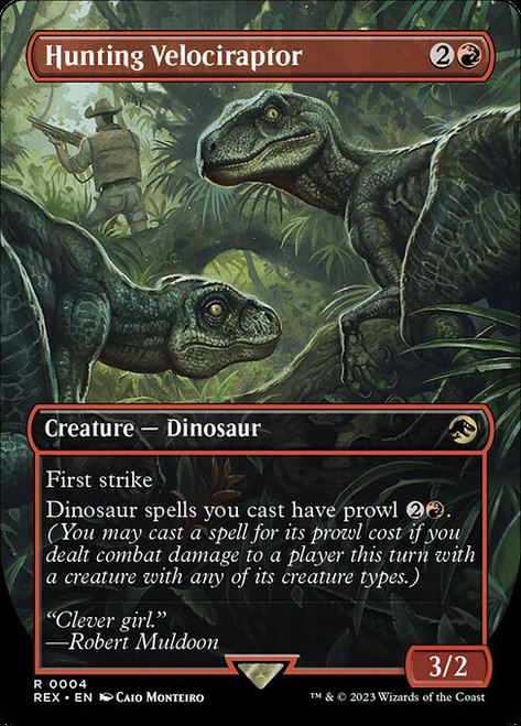 Hunting Velociraptor (REX) (Foil) (Borderless) (#4)