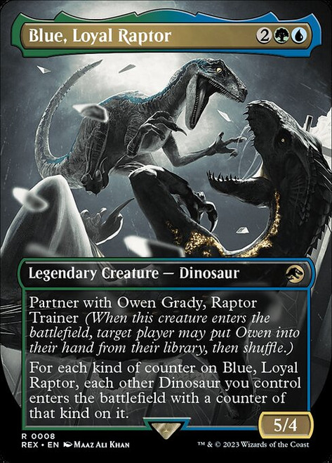 Blue, Loyal Raptor (REX) (Foil) (Borderless) (#8)