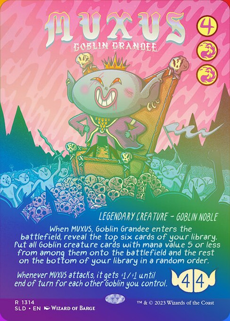 Muxus, Goblin Grandee (SLD) (Rainbow Foil) (Borderless) (#1314★)