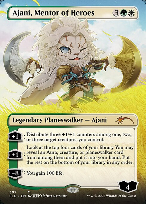 Ajani, Mentor of Heroes (SLD) (Foil) (Borderless) (#397)