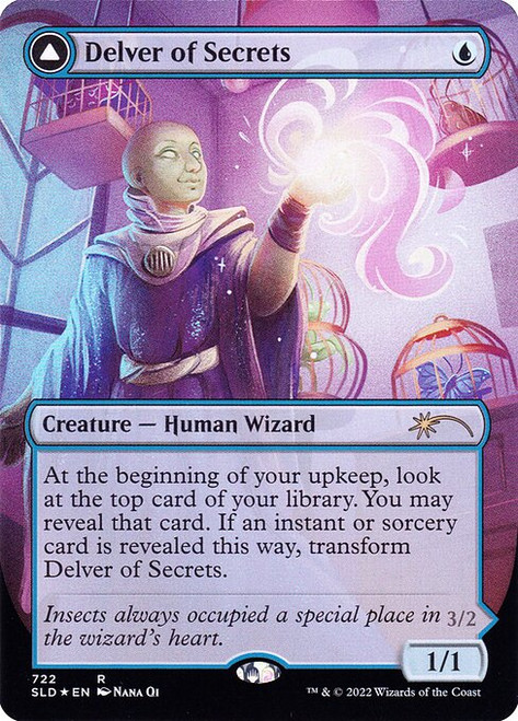 Delver of Secrets // Insectile Aberration (SLD) (Foil) (Borderless) (#722)