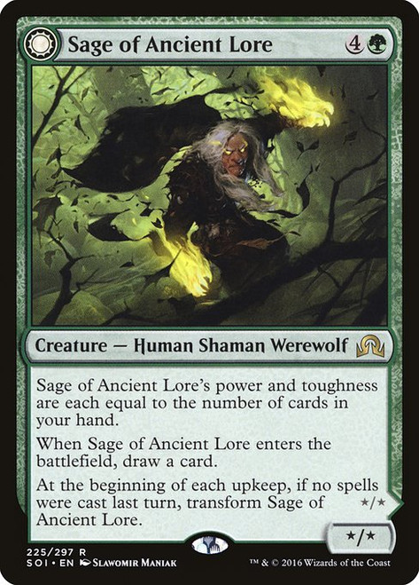 Sage of Ancient Lore // Werewolf of Ancient Hunger (SOI) (Foil) (#225)
