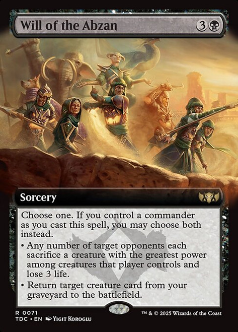 Will of the Abzan (TDC) (Extended Art) (#71)