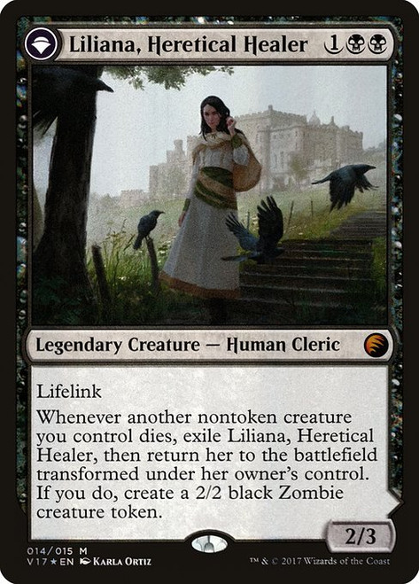 Liliana, Heretical Healer // Liliana, Defiant Necromancer (V17) (Foil) (#14)