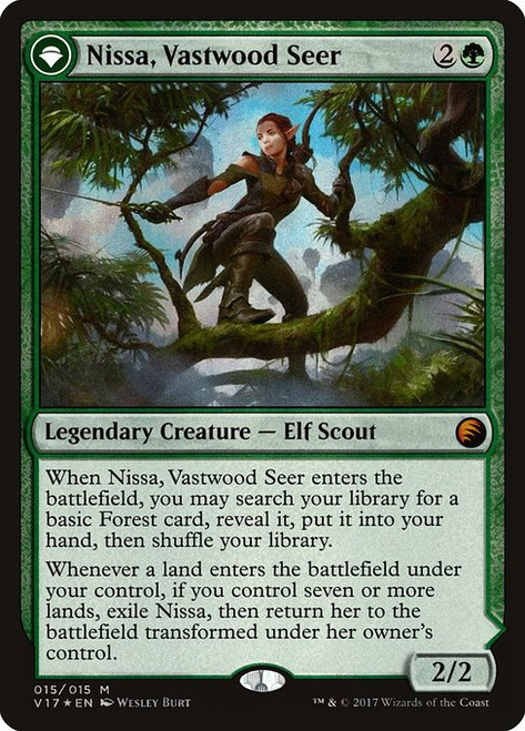 Nissa, Vastwood Seer // Nissa, Sage Animist (V17) (Foil) (#15)
