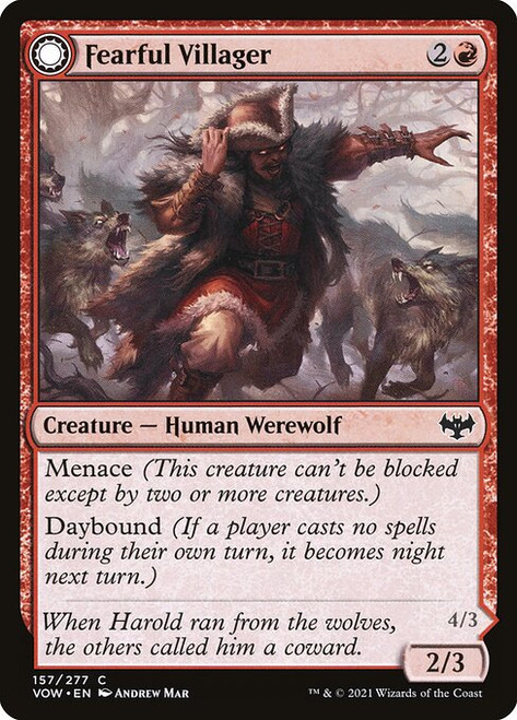 Fearful Villager // Fearsome Werewolf (VOW) (Foil) (#157)