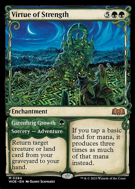 Virtue of Strength // Garenbrig Growth (WOE) (Foil) (Showcase) (#284)
