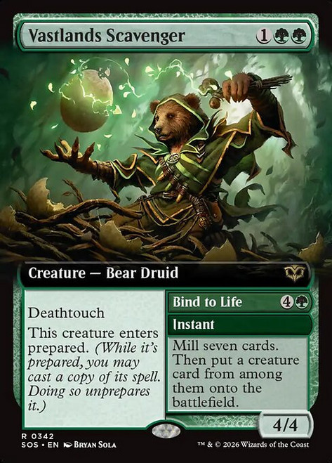 Vastlands Scavenger // Bind to Life (SOS) (Foil) (Extended Art) (#342)