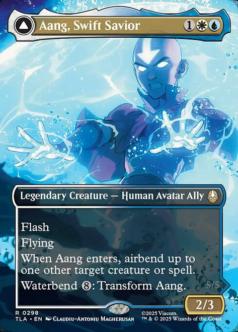 Aang, Swift Savior // Aang and La, Ocean's Fury (TLA) (Foil) (Borderless) (#298)