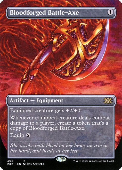 Bloodforged Battle-Axe (2X2) (Foil) (Borderless) (#392)