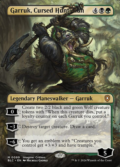 Garruk, Cursed Huntsman (BLC) (Foil) (Borderless) (#99)
