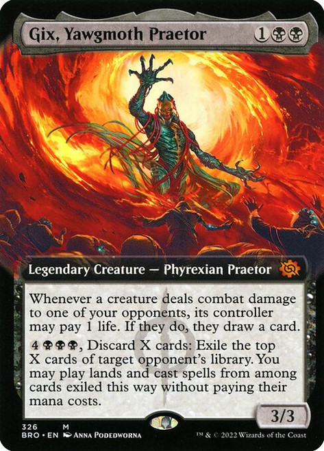 Gix, Yawgmoth Praetor (BRO) (Extended Art) (#326)
