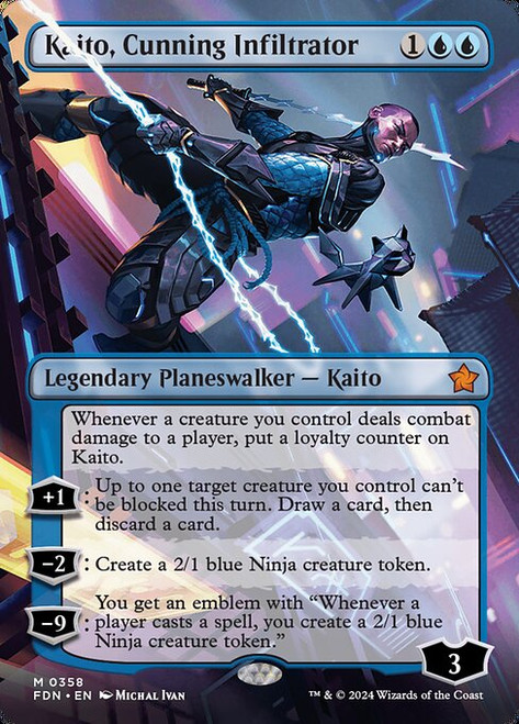 Kaito, Cunning Infiltrator (FDN) (Foil) (Borderless) (#358)