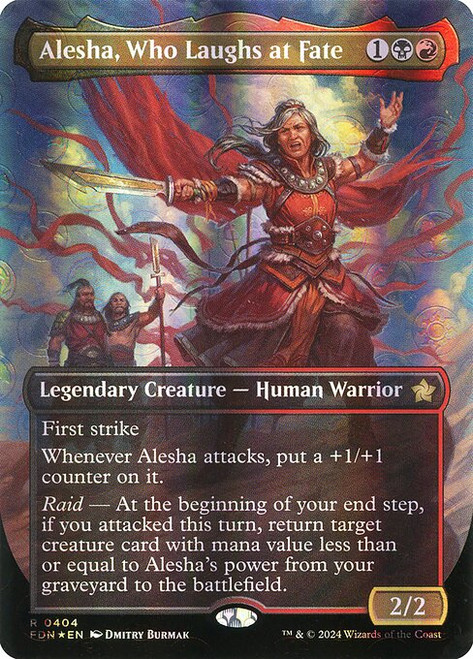 Alesha, Who Laughs at Fate (FDN) (Mana Foil) (Borderless) (#404)