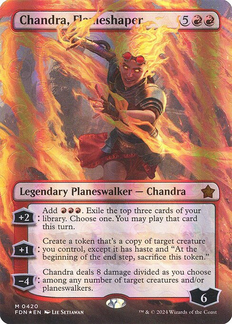 Chandra, Flameshaper (FDN) (Mana Foil) (Borderless) (#420)