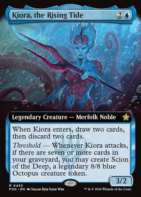 Kiora, the Rising Tide (FDN) (Foil) (Extended Art) (#455)