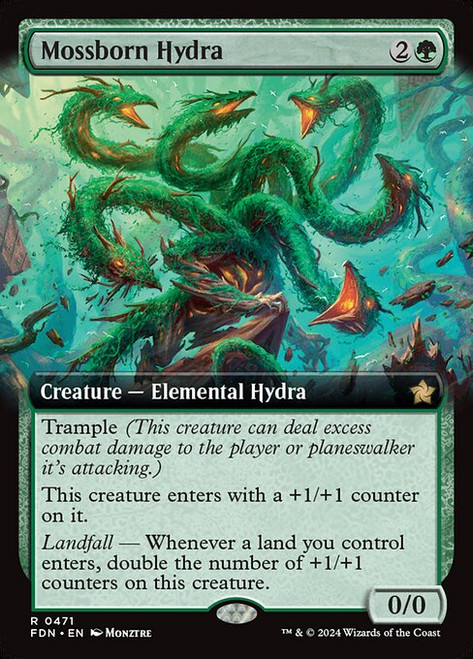 Mossborn Hydra (FDN) (Foil) (Extended Art) (#471)