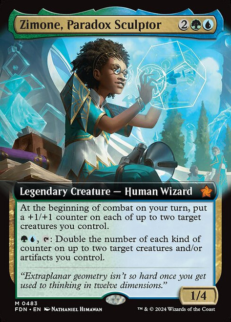 Zimone, Paradox Sculptor (FDN) (Foil) (Extended Art) (#483)