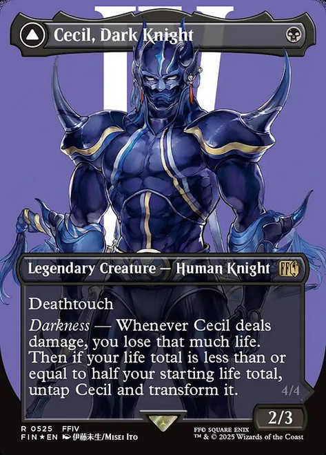Cecil, Dark Knight // Cecil, Redeemed Paladin (FIN) (SurgeFoil) (Borderless) (#525)