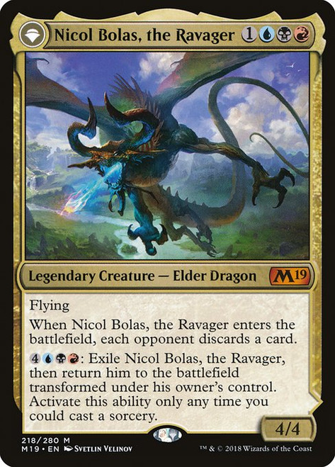Nicol Bolas, the Ravager // Nicol Bolas, the Arisen (M19) (#218)