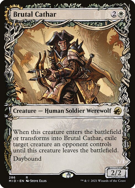 Brutal Cathar // Moonrage Brute (MID) (Foil) (Showcase) (#286)