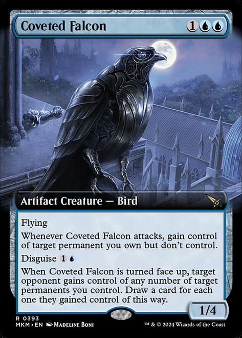 Coveted Falcon (MKM) (Foil) (Extended Art) (#393)