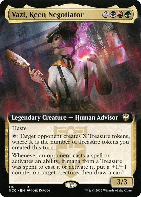 Vazi, Keen Negotiator (NCC) (Extended Art) (#110)