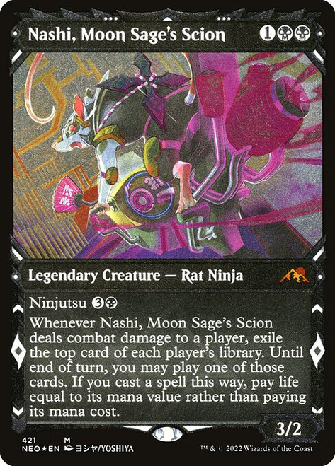 Nashi, Moon Sage's Scion (NEO) (FoilEtched) (Showcase) (#421)