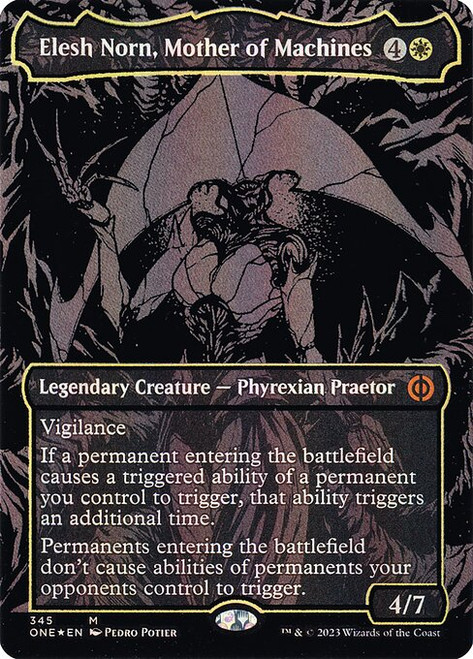 Elesh Norn, Mother of Machines (ONE) (OilSlick Raised Foil) (Borderless) (#345)