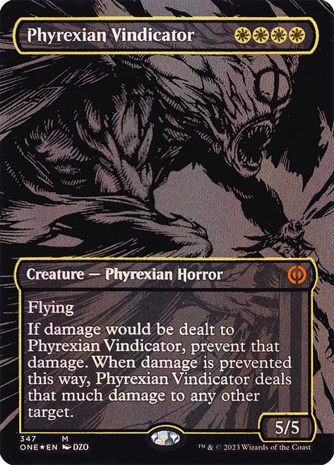 Phyrexian Vindicator (ONE) (OilSlick Raised Foil) (Borderless) (#347)