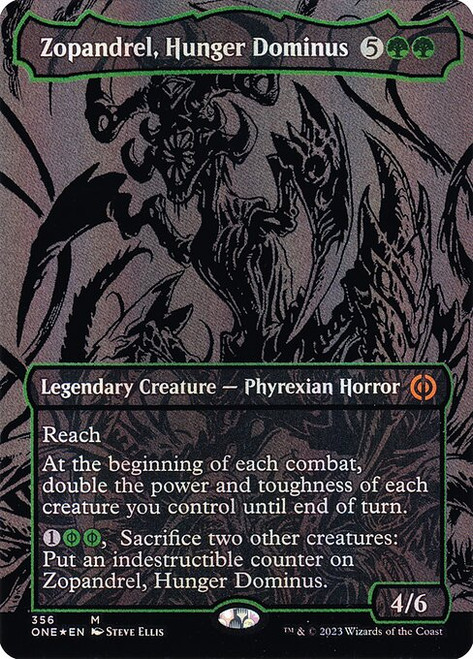 Zopandrel, Hunger Dominus (ONE) (OilSlick Raised Foil) (Borderless) (#356)