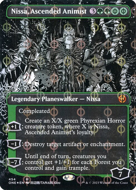 Nissa, Ascended Animist (ONE) (Step-and-Compleat Foil) (Showcase) (#454)