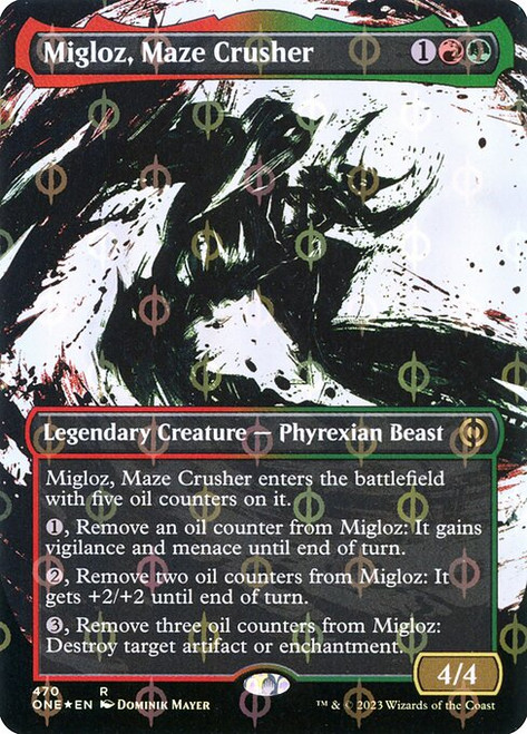 Migloz, Maze Crusher (ONE) (Step-and-Compleat Foil) (Showcase) (#470)