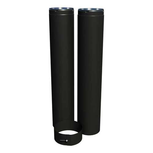USP Double Wall Black Stovepipe - 8" Diameter x 36" - 68" Telescopic Length USP Double Wall Black Stovepipe - 8" Diameter x 36" - 68" Telescopic Length
