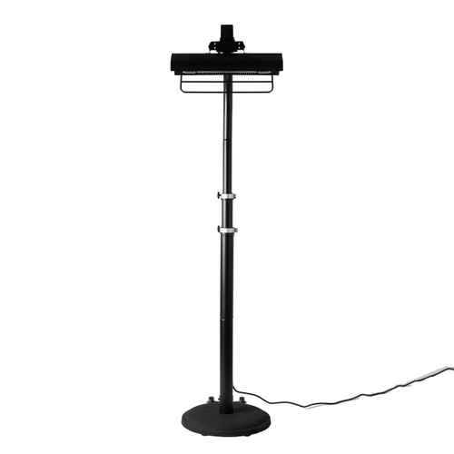 Steel Telescoping Offset Pole Mounted Infrared Patio Heater - Black Powder Coated