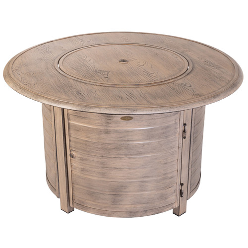 Thatcher Driftwood Round Aluminum LPG Fire Pit
