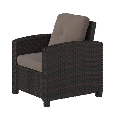 Miles Finish Outdoor Wicker Club Chair - Mocha