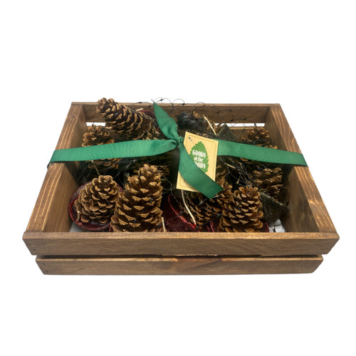 12 Pine Cone Firestarters in Stained Crate 12 Pine Cone Firestarters in Stained Crate