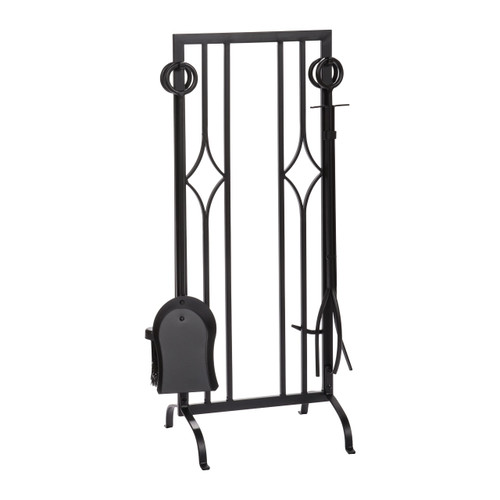 Black Diamond Design Fireplace Tool Set -  5 Piece
