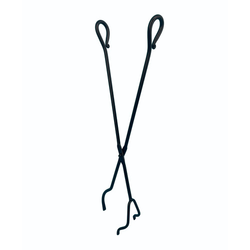 Black Wrought Iron Fireplace Tongs - 30" Long