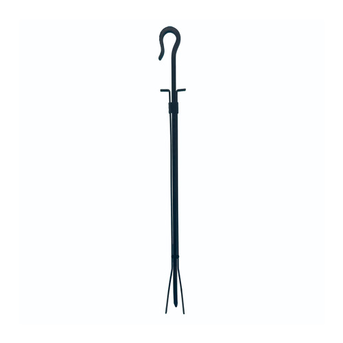 Black Wrought Iron Fireplace Tongs - 39" Long