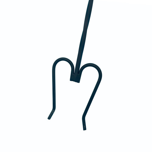 Black Wrought Iron Fireplace Poker Fork - 39" Long