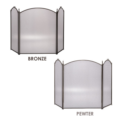 3 Fold Arched Fireplace Screen