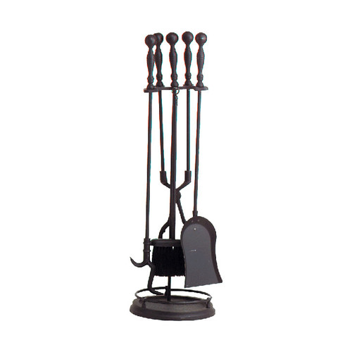 Fireplace Tool Set With Rail - 5 Piece