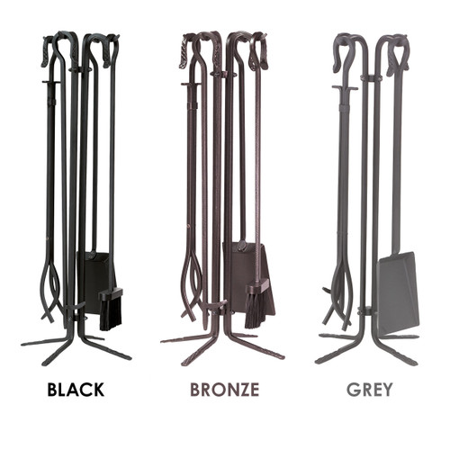 Wrought Iron 5 Piece Fireplace Tool Set