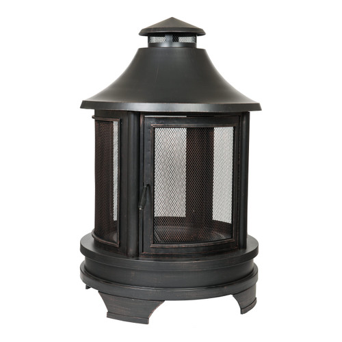 Pagoda Style Wood Burning Fire Pit - Antique Copper